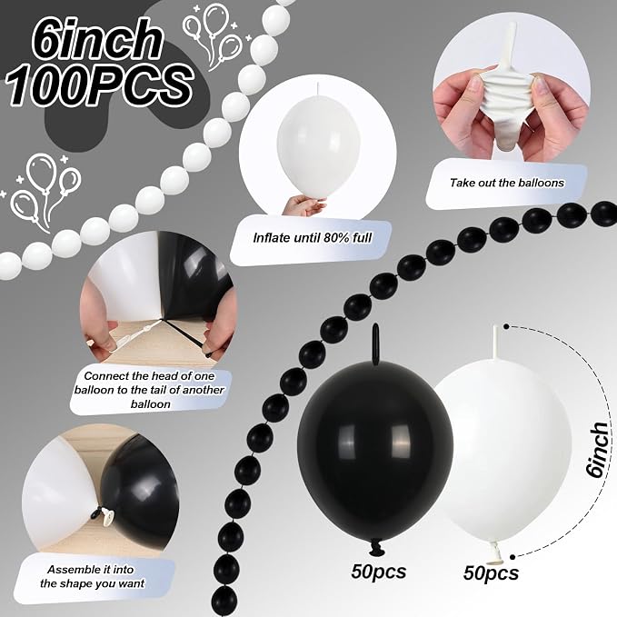 Black and White Quick Link Balloons - Image 2