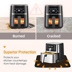 Heat Resistant Mats for Countertop - Fireproof 16x24 in Heat Resistant Mats for Air Fryer - Kitchen Countertop Protector Hot Pad for Air Fryer, Coffee Maker, Stand Mixer, Oven Brown - 2PCS