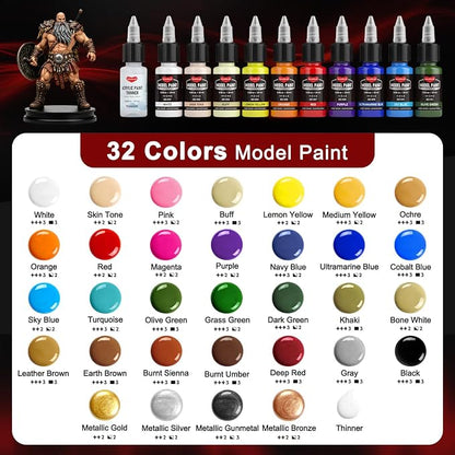 Smallbudi 32 Colors Model Paint Set 20ml/0.6oz Miniature Acrylic Paint | - Image 4