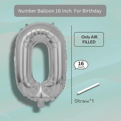 Candy Blue Number Balloon 0 Mylar Foil Balloons 16 Inch - Image 7