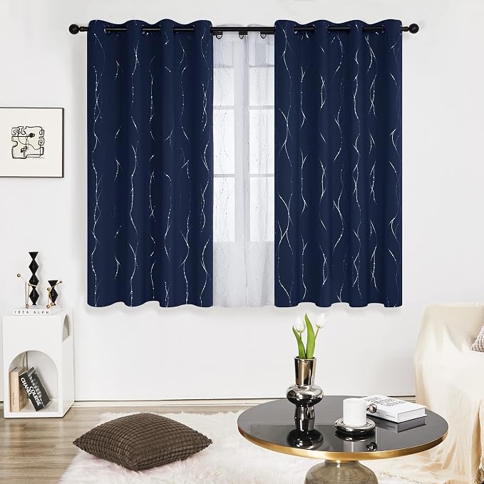 Deconovo Living Room Curtains 63 Inches Long, Thermal Insulated, Room Darkening - Image 2
