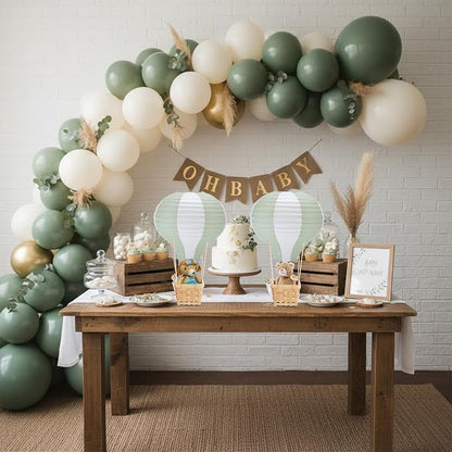 Meooeck 8 Sets Hot Air Balloon Tables Centerpieces, Sage Green | Classroom - Image 5