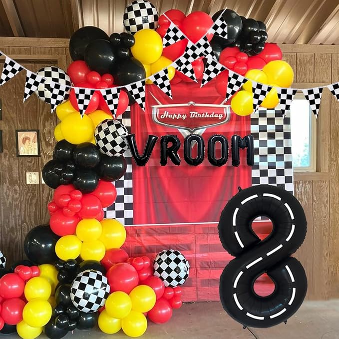 134pcs Race Car Balloon Party Supplies by Deapeick