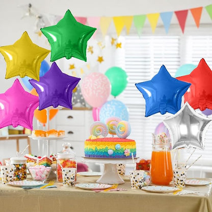 Biapian Colorful Star Foil Balloons, 18 Inch Multicolor Stars Balloons Aluminum - Image 4