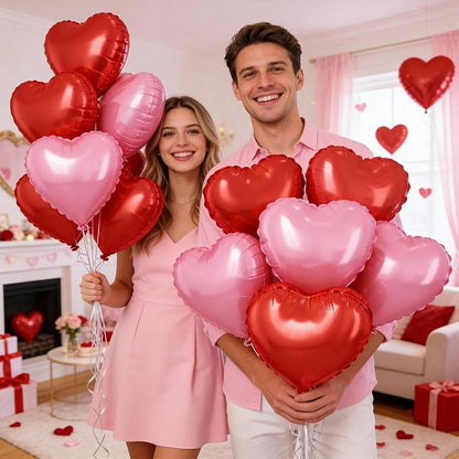 Pink Red Heart Balloons - Image 7