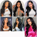 Real HD Lace Wig 13x6 Full Lace Frontal Wig 220% Density Body Wave HD Transparent Lace Front Wigs Virgin Human Hair Wigs Pre Plucked with Baby Hair 30 inch