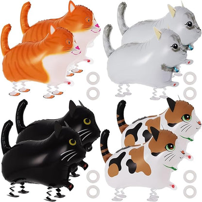 8 Pcs Walking Cat Balloons, Cat Balloons, Walking Animal Foil Mylar Balloon by KINYFY