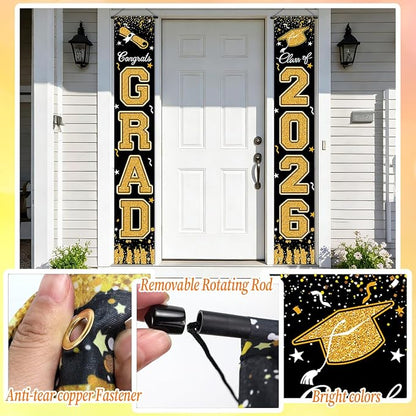 WOHOHOHO 23Pcs Graduation Decorations 2026 Set, Class of 2026 Backdrop - Image 6