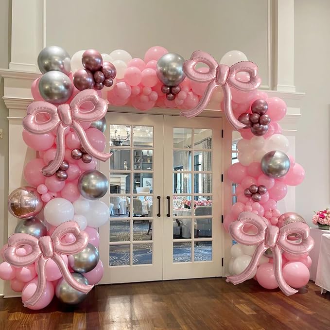 2 Pcs Pink Bow Balloons Bow Party Decorations - Image 5