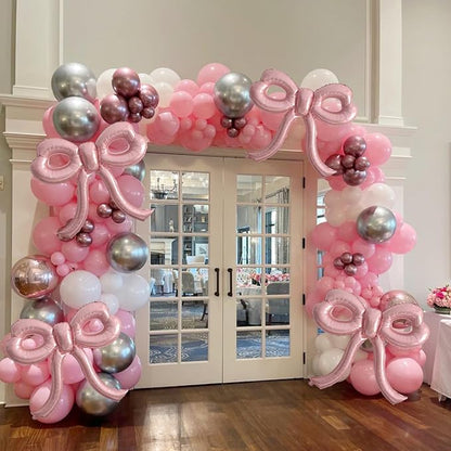2 Pcs Pink Bow Balloons Bow Party Decorations - Image 5