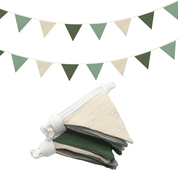 Oudain 2 Pcs Pennant Banner Flags Nursery Garland Triangle Bunting Flags by Oudain