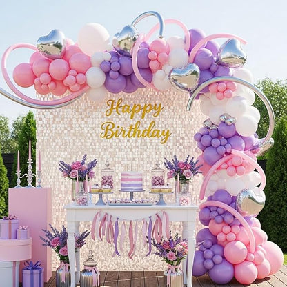 Pink and Purple Balloon Arch Kit - Image 2
