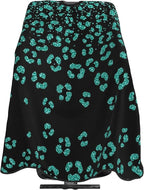 Hairdresser Cape Turquoise Green Glitter Cheetah Leopard Print Black Hair Cutting Gown, Large Long Haircut Apron for Hair Cutting Styling, Haircut Tools