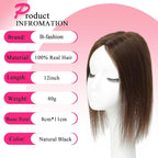 Hair Toppers for Women Real Human Hair Topper Upgrade Swiss Lace Middle Part Clip in Bangs Remy Human Hair Straight Hairpieces for Thinning Realistic Scalp 360° Cover Gray Hairy Roots Honey Brown