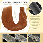 Ve Sunny Hair Extensions Ponytail Real Human Hair Wrap Around Clip in Ponytail Hair Extensions Straight Extensions Human Hair for Women Copper 22inch 80G
