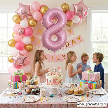 Pearlescent Pink Number 8 Balloon 40 Inch, Shiny Foil - Image 3