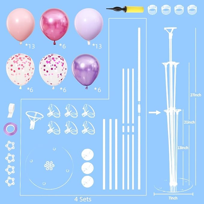 4 Sets Pink and Purple Balloons Stand - Image 5