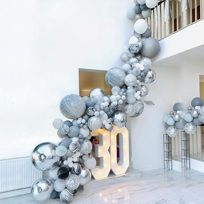 18 Inch Grey Balloons, Baby Shower, Birthday Party and Event Decoration - Image 6