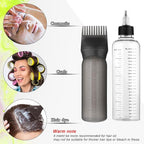 2 Pack Applicator Bottle for Hair, 8.5oz 6oz Squeeze Empty Oil Dispenser Hair Color Applicator Root Dye PET Plastic Refillable Bottles with Graduated Scale and Twist Top for Home Salon Sylist