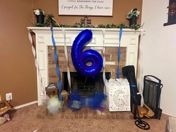 6 Balloon 40 inch Blue Number Balloons - Image 4