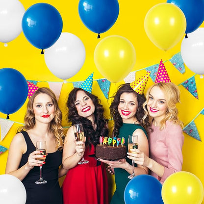 124PCS Blue Yellow White Balloon Garland Arch Kit, 18 12 5 inch Matte Blue - Image 6