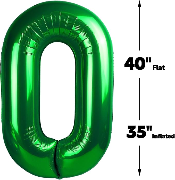 Green 40 Inch 30 Number Balloons, Balloon Decorations - Image 3