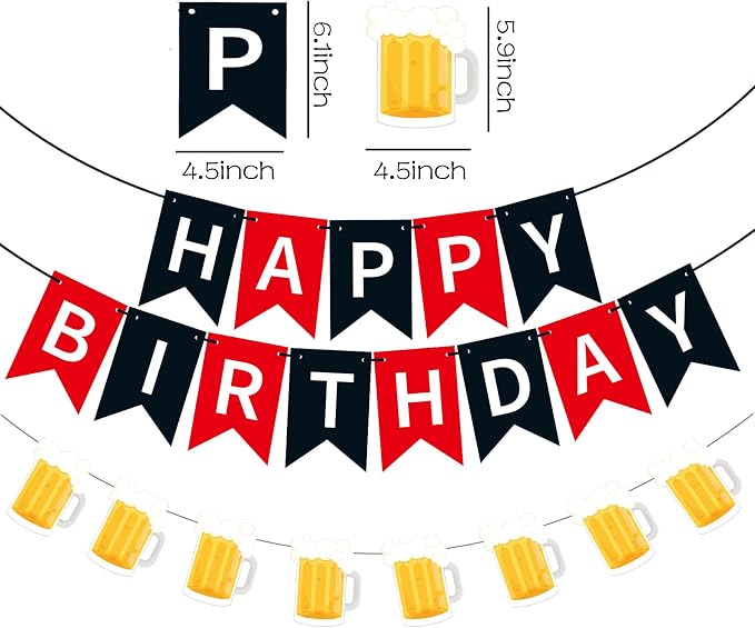 Beer Birthday Banner for Beer Party and Birthday Wedding Party Supplies - Image 2