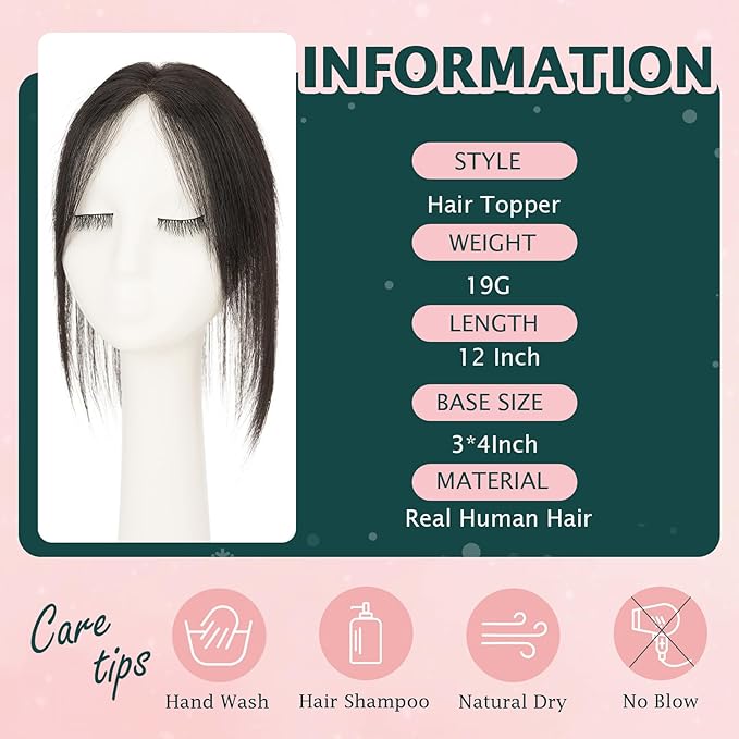 Benehair Clip in Bangs 100% Real Human Hair Extensions 360° Cover Clip on 3D Wispy Bangs for Women Topper Hairpieces for Women Natural Black