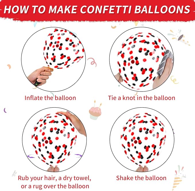 Red Black Silver Balloons - Image 7