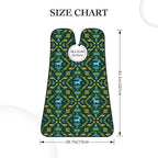 Beard Shaving Cape with Suction Cups, Teal Green Native American Tribal Ethnic Western Horse Shave Bib, Non-Stick Waterproof Hair Catcher, Grooming Bib for Men Husband