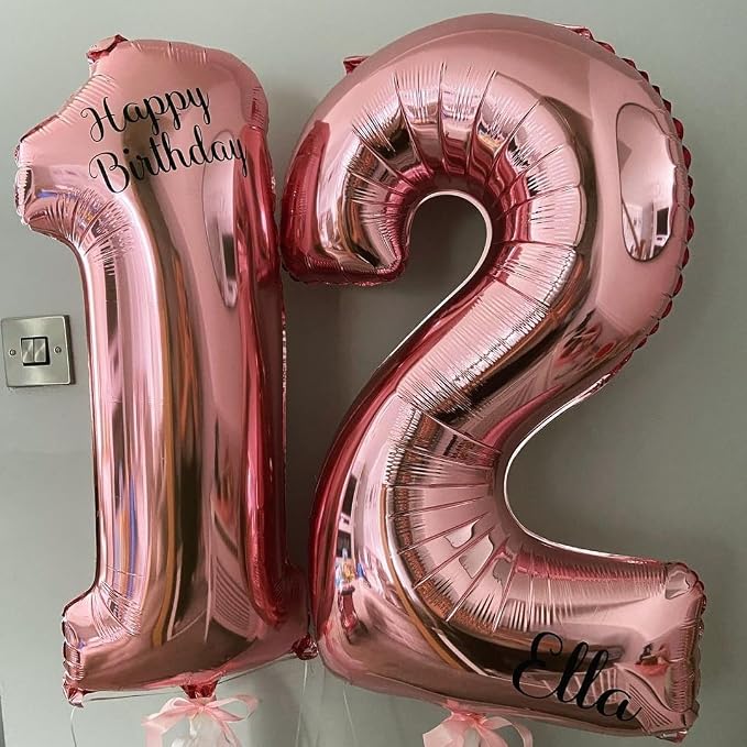 Rose Gold 4 Number Balloons, 40 Inch Big 4 Balloon Numbers Rose Gold 4 Foil - Image 8