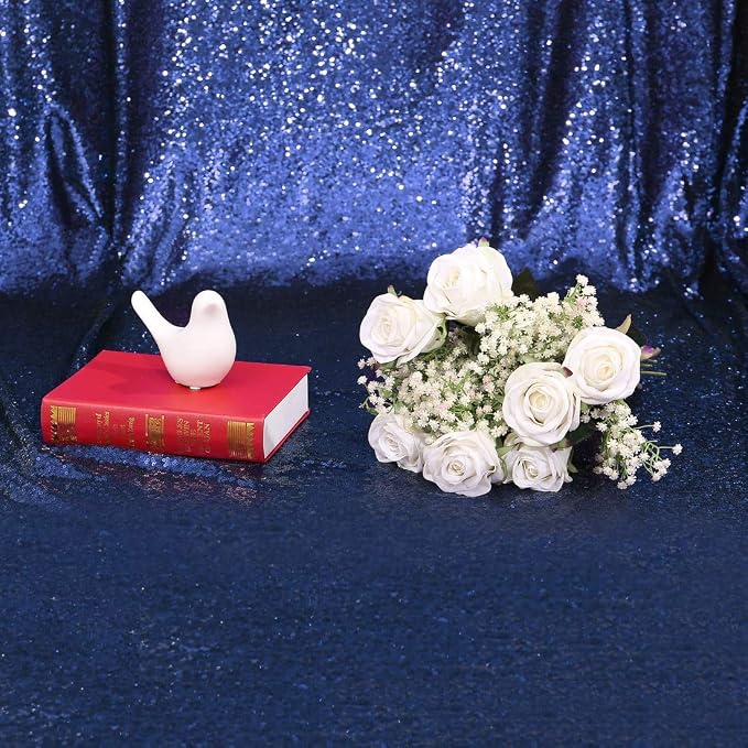 Eternal Beauty Navy Blue 3mm Sequin Backdrop 10x10 Ft - Image 8