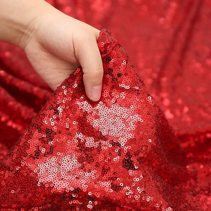 Eternal Beauty Red Sequin Backdrop Curtains, 2 Panels 2x8FT | 3mm Sparkle - Image 9