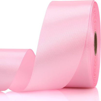1-1/2 Inch 30 Yards Light Pink Solid Satin Ribbon by Unknown