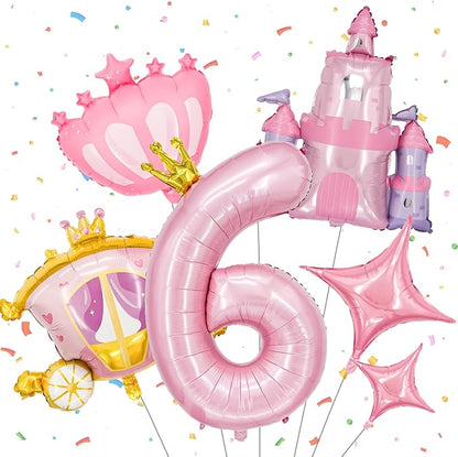 Minyu 6-Piece Princess Theme Party Decoration Set: Princess Carriage + Pink by Unknown