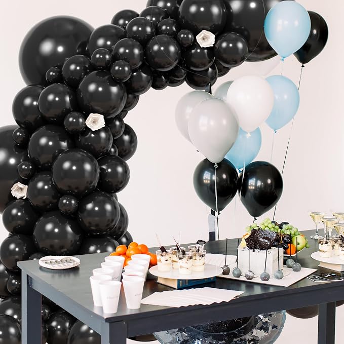 104pcs Black Balloon Garland Arch Kit Different sizes 18/12/10/5 Inch | Black - Image 5