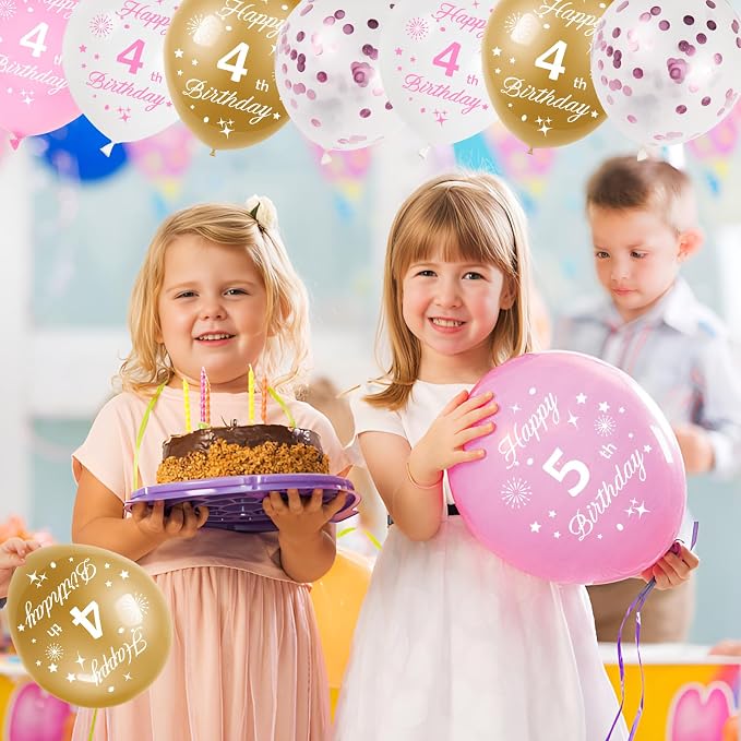Pink Gold 6th Birthday Balloons - Image 6