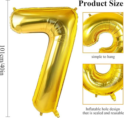 Number 77 Balloons for 77th Birthday Party Decorations, 0-100 Large No.77 - Image 2