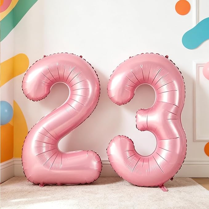 10 Pcs Number Balloons 32 Inch Pink 0-9 Number Mylar Foil Balloons Pink Custom - Image 6