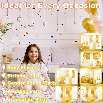 Baby Boxes with Letters, 6 Transparent Balloon Boxes with 78 Letters & Numbers - Image 6