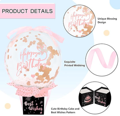 UQM Birthday Money Box for Cash Gift Pull, Funny Pull Money Balloon Box | Happy - Image 3