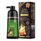 Black Hair Dye Shampoo 6-in-1 Unisex Natural Herbal Formula, Hair Color Shampoo for Women&Man Long-Lasting Color for Grey Coverage Home & Salon (Dark Brown)