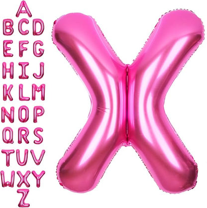 SUWEN 40 Inch Hot Pink Large X Letter Balloons Big Foil Helium Letter A-Z | by SUWEN