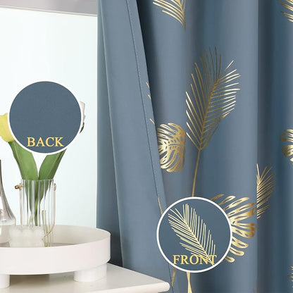 Stone Blue Blackout Curtains 96 Inches Long - Image 3