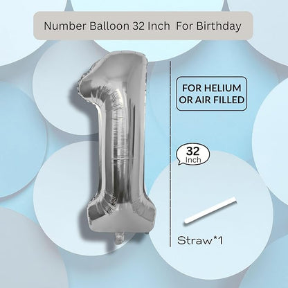 Green Number Balloon 1 Mylar Foil Balloons 32 inch - Image 8