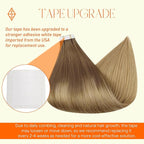 Full Shine Tape in Hair Extensions Human Hair Color 10/14 Ombre Blonde Tape in Extensions 22 Inch Invisible Seamless Extension Silky Straight Real Remy Adhesive Skin Weft 20 Pcs 50 Grams