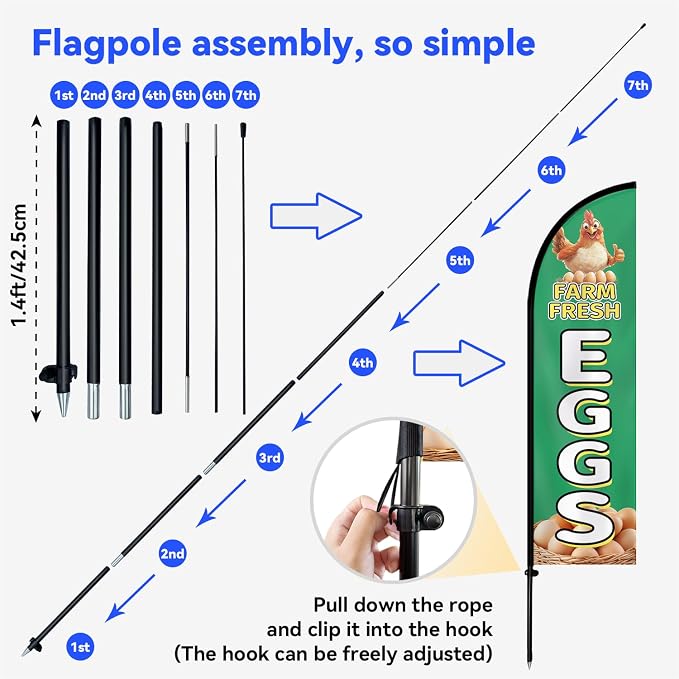 Farm Fresh Eggs Feather Flag - Image 7