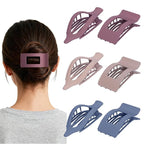 6 Pack Flat Hair Clips for Women Girls, French Flat Claw Clips for Think Hair Thin Hair with Strong Hold, Non-Slip, Matte Classic Barrettes for All Hair Styling