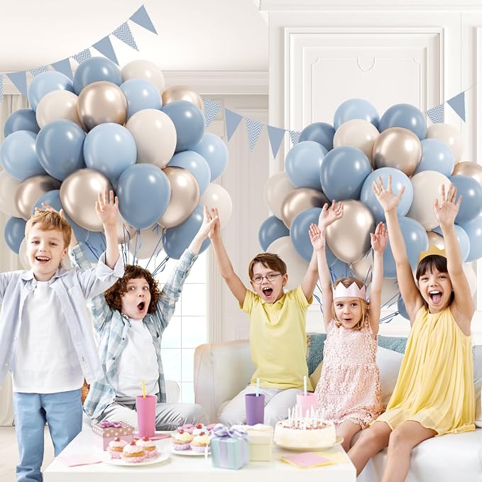 12inch Dusty Blue Balloons - Image 4