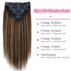 Yaki Straight Clip ins Real Human Hair Extensions For Women Highlight Hair Extensions Yaki Straight Clip in Hair Extensions(26inch,T1BP1B/30)